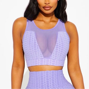 The Best Assets Textured Sports Bra - Lilac Sz M